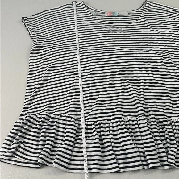 FP Beach by Free People Black and White Striped Peplum Shirt - Picture 7 of 7